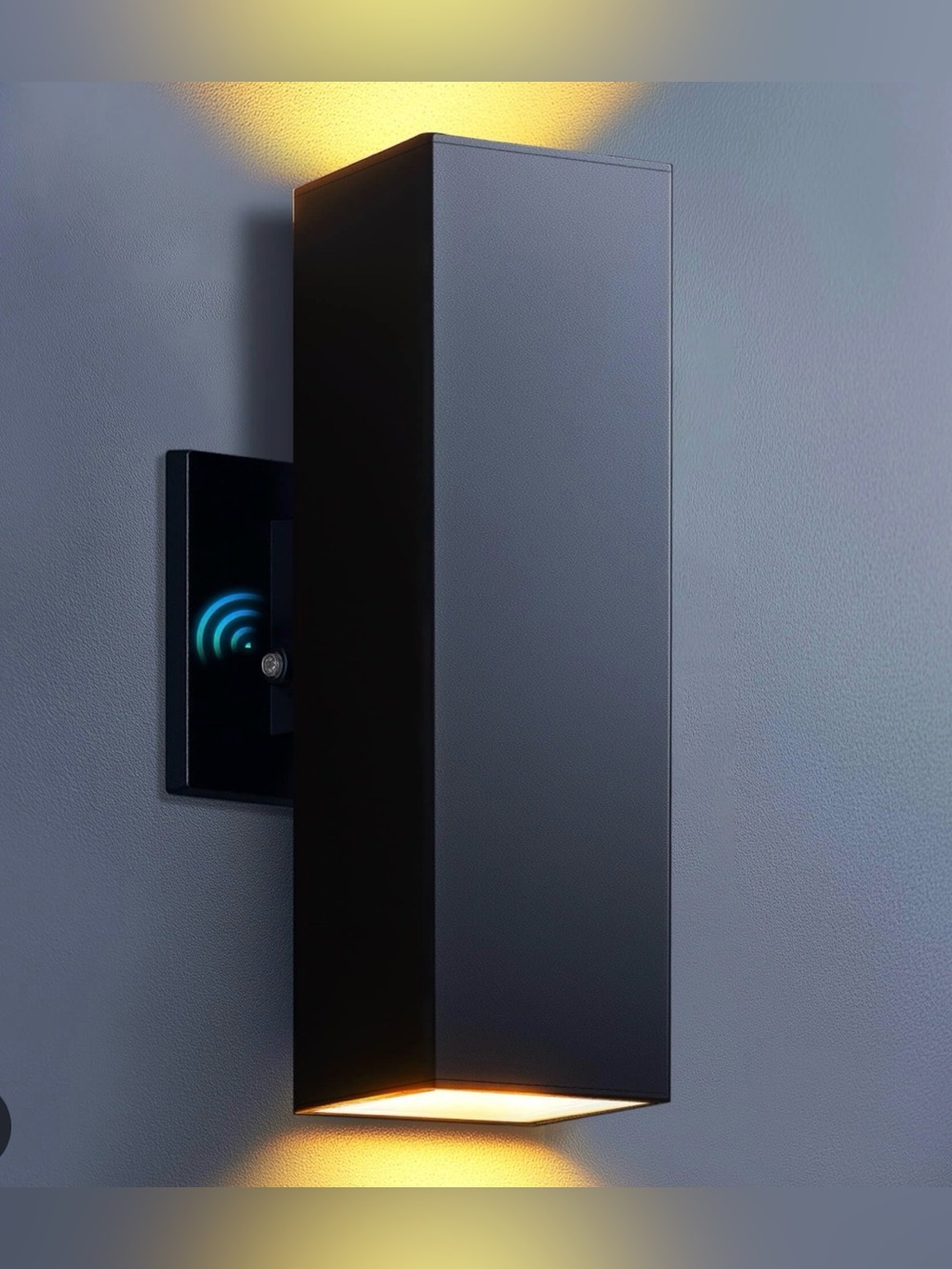 Dusk to Dawn Outdoor Wall Light Up and Down, Photocell Sensor, Aluminum Black Sq